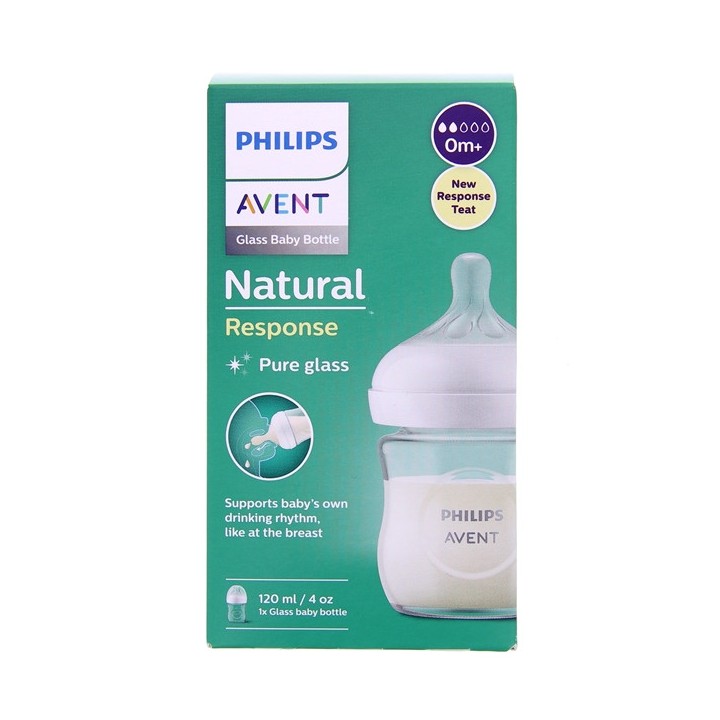 Biberon en verre Natural Response 0m+ 120ml - Avent - IllicoPharma