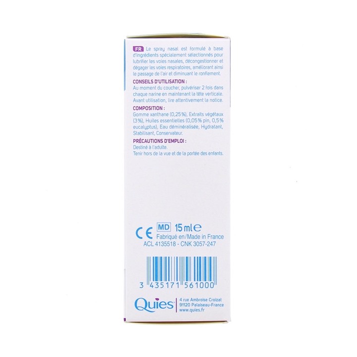 Spray Nasal Anti-ronflement - 15ml - Quiès - IllicoPharma