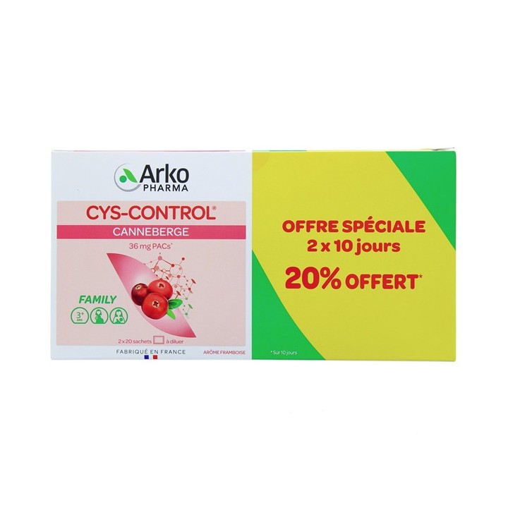 Cys Control Canneberge - 2x20 sachets - Arkopharma - IllicoPharma