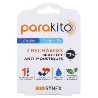 Recharges Bracelet Anti-Moustiques Adulte & Junior x2 - PARA'KITO - IllicoPharma