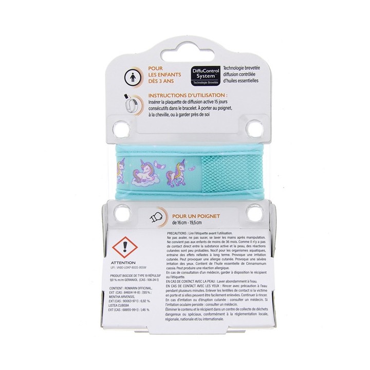 Bracelet Anti-moustiques Junior 3+ Licorne Bleu - PARA'KITO - IllicoPharma