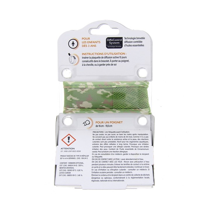 Bracelet Anti-moustiques Junior 3+ Camouflage Kaki - PARA'KITO - IllicoPharma