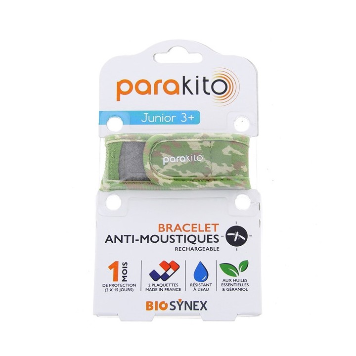 Bracelet Anti-moustiques Junior 3+ Camouflage Kaki - PARA'KITO - IllicoPharma