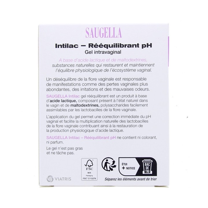 Gel Intilac Rééquilibrant pH - 7 monodoses - Saugella - IllicoPharma