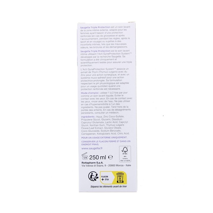 Triple Action Soin lavant intime 250ml - Saugella - IllicoPharma