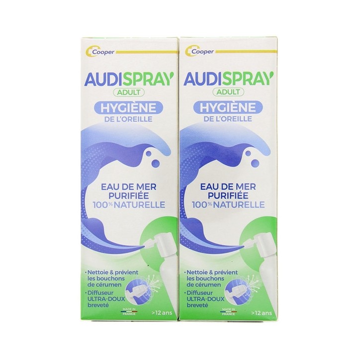 Audispray Hygiène de l'oreille Adulte 2x50ml - Cooper - IllicoPharma