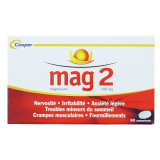 Mag 2 100mg - 60 comprimés - Cooper - Médicament Magnésium - IllicoPharma