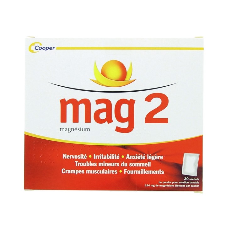 Mag 2 - 30 sachets - Cooper - Médicament Magnésium - IllicoPharma