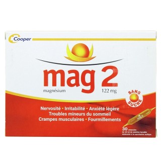 MAG 2 - 30 Ampoules de 10ml - Cooper - Médicament Magnésium - IllicoPharma