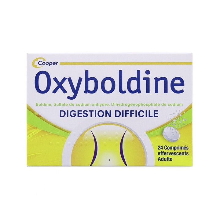Oxyboldine - 24cpr effervescents - Cooper, Médicament Digestion difficile - Pharmacie IllicoPharma