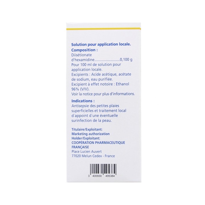 Hexomedine 0,1% Solution 250ml - Cooper - Désinfectant - Pharmacie IllicoPharma