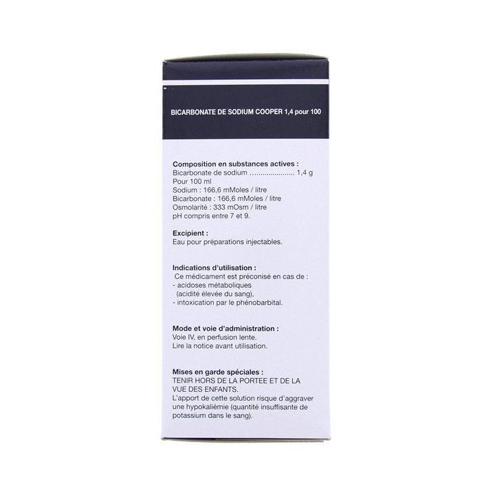 Bicarbonate de sodium Cooper 1,4% 250ml, Liquide, e-Pharmacie IllicoPharma
