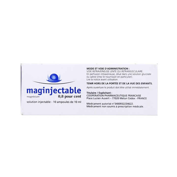 MAGinjectable 0,8% 12Amp/10ml, Magnésium, Pharmacie en ligne IllicoPharma