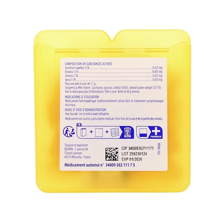 Pâtes pectorales mandarine 60g - Médicament homéopathique Boiron - IllicoPharma