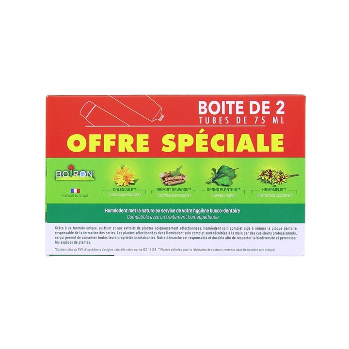 Homéodent dentifrice chlorophylle lot de 2x75ml - Boiron - Dentifrice - IllicoPharma