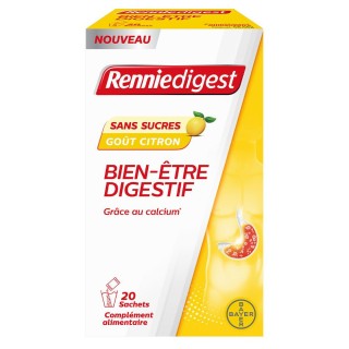 Renniedigest x20 sachets Citron Sans sucre - Bayer - IllicoPharma