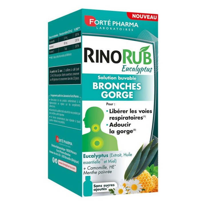 RinoRub Eucalyptus Bronches Gorge120ml - Forté Pharma - IllicoPharma