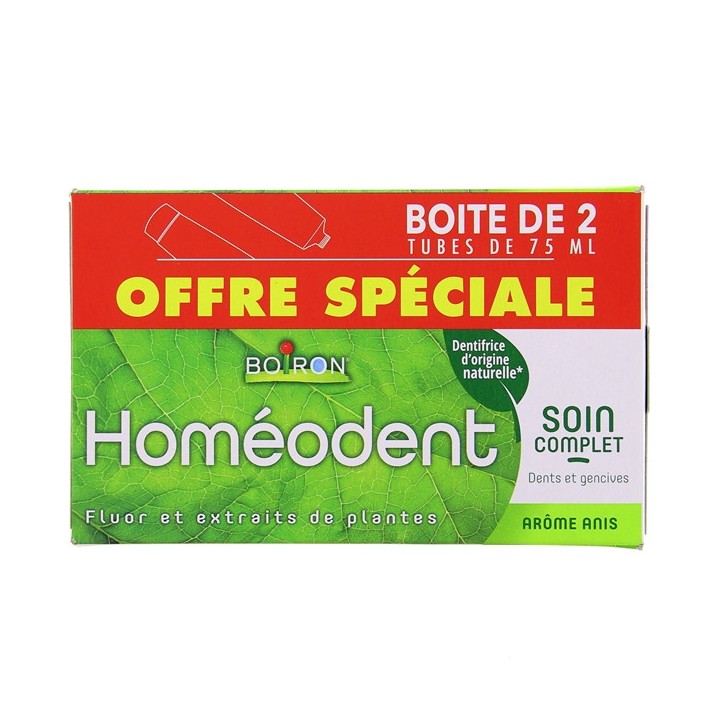 Homeodent Dentifrice Anis lot de 2x75ml - Boiron - Dentifrice adulte - IllicoPharma
