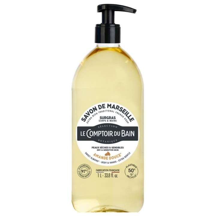 Savon Liquide Surgras Amande 1L Le comptoir du bain – IllicoPharma