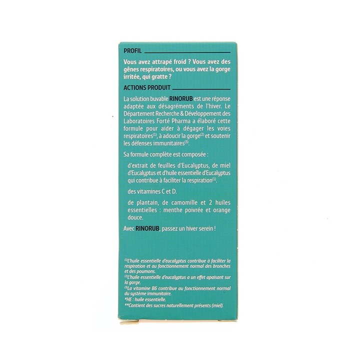 RinoRub Eucalyptus Bronches Gorge120ml - Forté Pharma - IllicoPharma