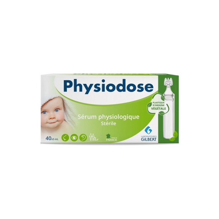 Physiodose Sérum Physiologique Stérile Végétale 40x5ml - Gilbert - IllicoPharma