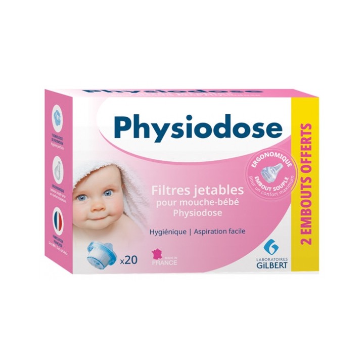 Physiodose Filtres jetables pour mouche bébé x20 - Gilbert - IllicoPharma