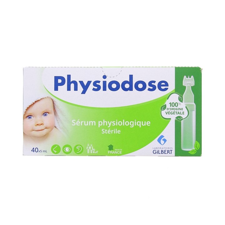 Physiodose Sérum Physiologique Stérile Végétale 40x5ml - Gilbert - IllicoPharma