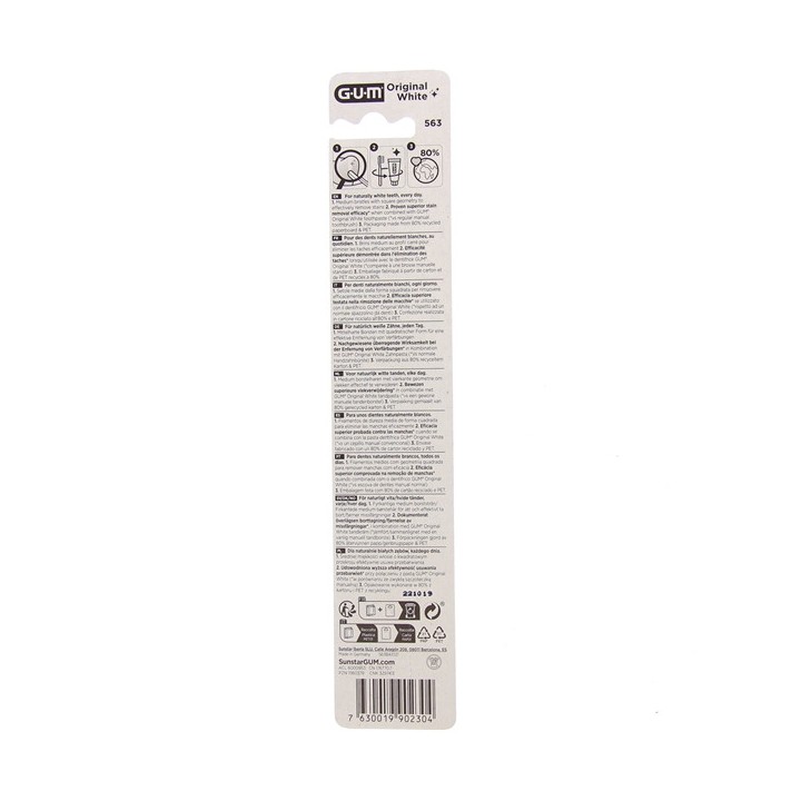 Brosse à dents Original White Medium Compacte 563 - Gum - IllicoPharma