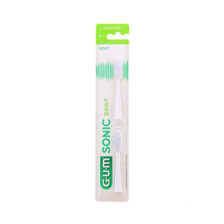 Recharge brosse à dents Sonic Sensitive Blanche x2 - Gum - IllicoPharma