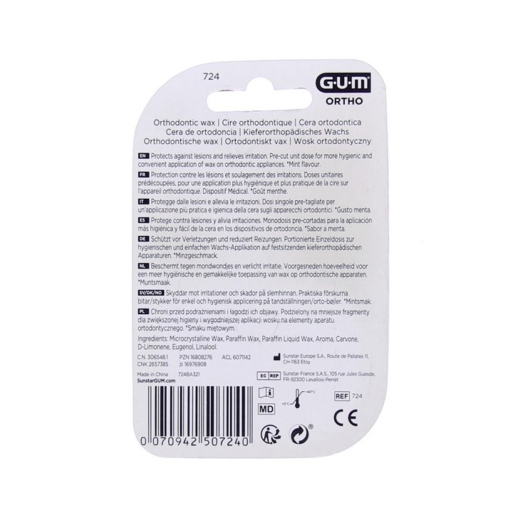 Cire translucide Mentholée Ortho Prédécoupée - Gum - IllicoPharma