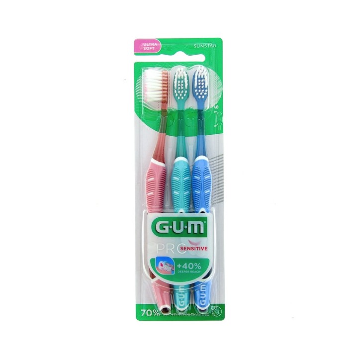 Brosse à dents Pro Sensitive Ultra-souple 510 x3 - Gum - IllicoPharma