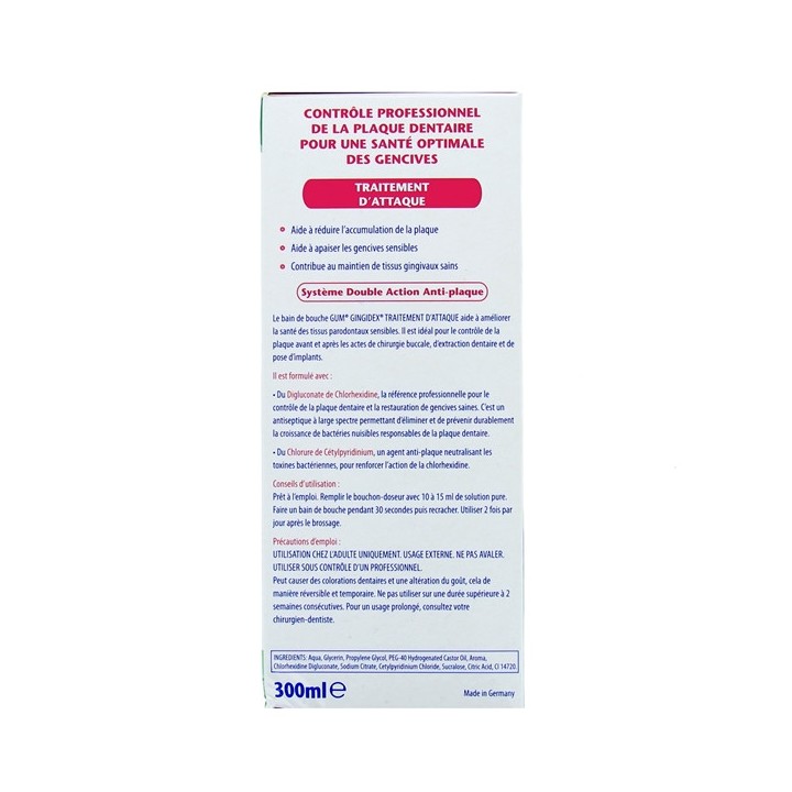 Bain de bouche Gingidex 0,12% 300ml - Gum - IllicoPharma