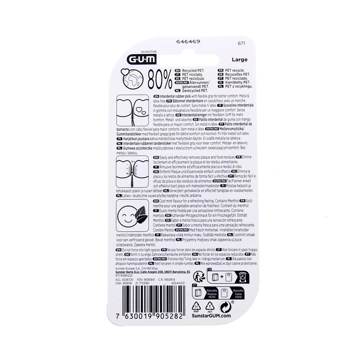Bâtonnets Interdentaires Soft-Picks Comfort Flex Cool Mint L x40 Gum - IllicoPharma