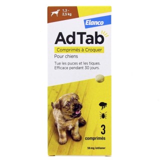 AdTab Chien 1,3-2,5kg x3cpr à croquer Elanco - IllicoPharma