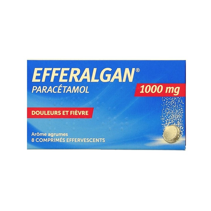 Médicament Efferalgan 1000mg effervescent arôme fruits rouges