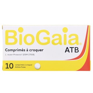 BioGaia ATB x10cpr à croquer Fraise - PediAct - IllicoPharma