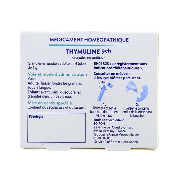 Thymuline 9ch doses Boiron - 4 unidoses