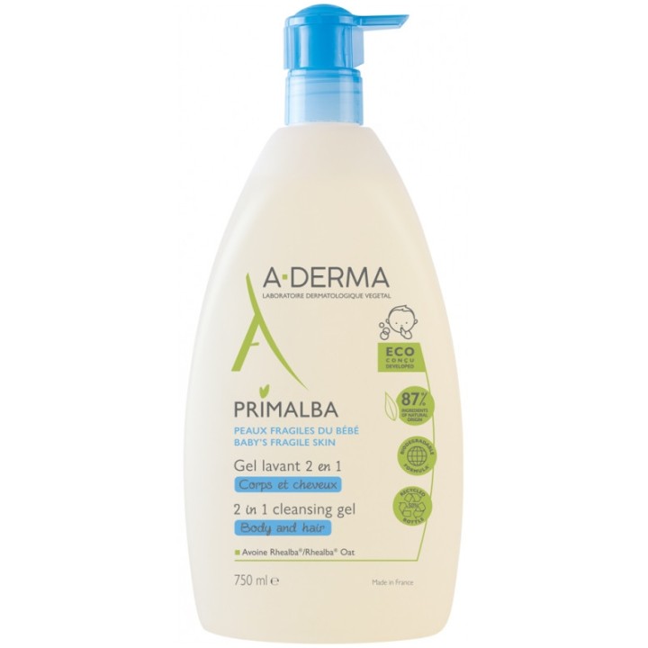 Primalba Gel lavant 2 en 1 bébé Corps & Cheveux 750ml - A-Derma - IllicoPharma