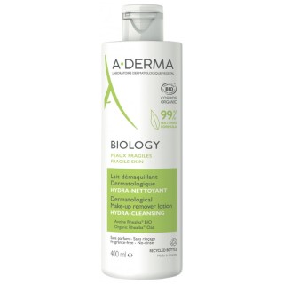 Biology Lait Démaquillant Dermatologique Hydra-nettoyant 400ml - A-Derma - IllicoPharma