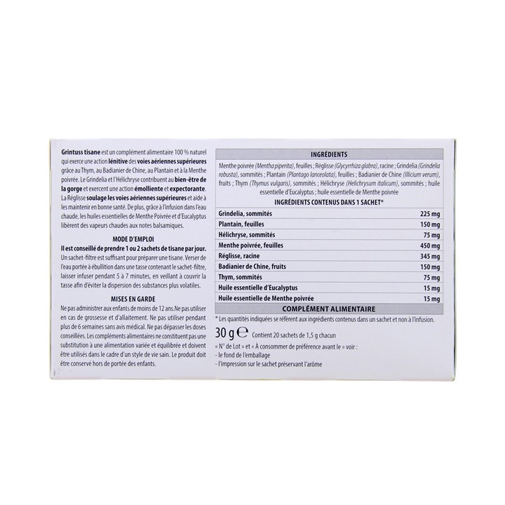 GrinTuss Tisane x20 sachets - Aboca - IllicoPharma