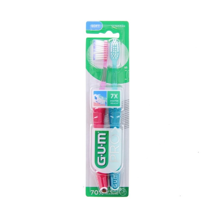 Brosse à dents Pro Souple Compacte 1525 x2 Gum - IllicoPharma