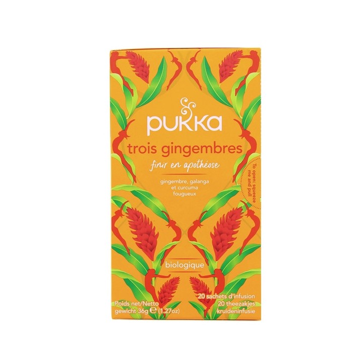 Infusion Trois Gingembres Bio x20 sachets – Pukka – IllicoPharma