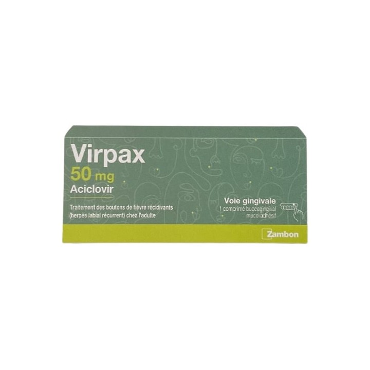 Virpax 50mg x1cpr buccogingival muco-adhésif - Zambon - IllicoPharma