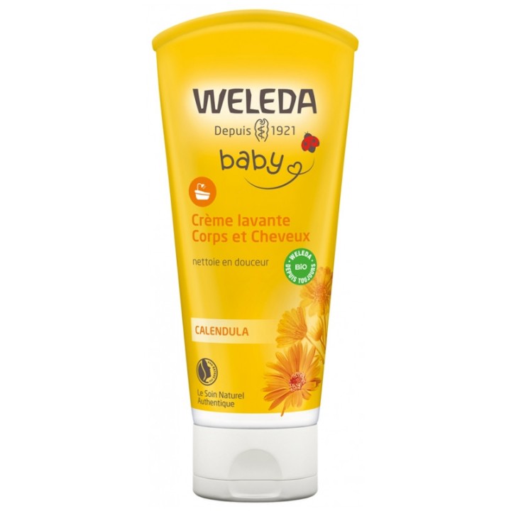Crème lavante Corps & Cheveux Calendula Bio 200ml - Weleda - IllicoPharma