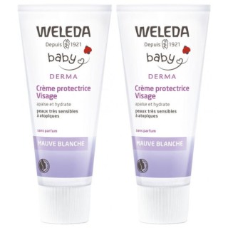 Crème Protectrice Visage Mauve Blanche 2x50ml - Weleda - IllicoPharma