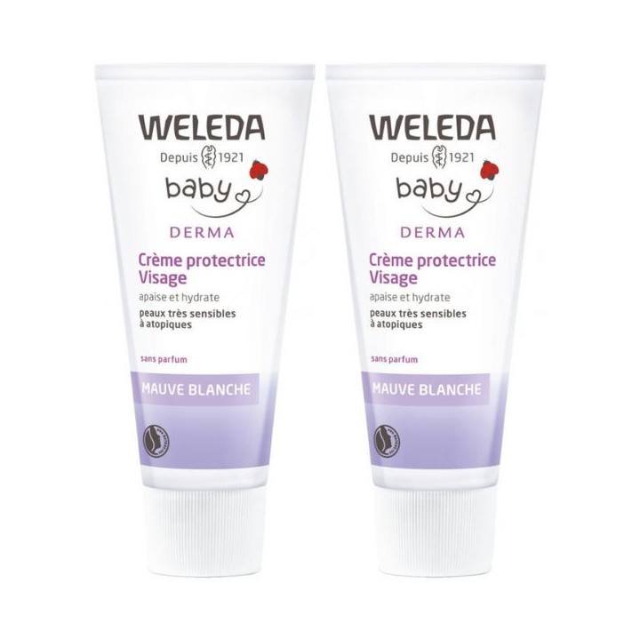 Crème Protectrice Visage Mauve Blanche 2x50ml - Weleda - IllicoPharma