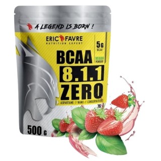BCAA 8.1.1 Zero Vegan Fraise Basilic 500g - Eric Favre - IllicoPharma