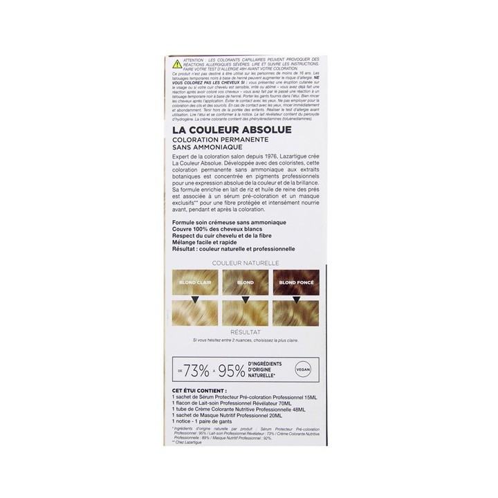 La Couleur Absolue 9.00 Blond Très Clair – Lazartigue – IllicoPharma