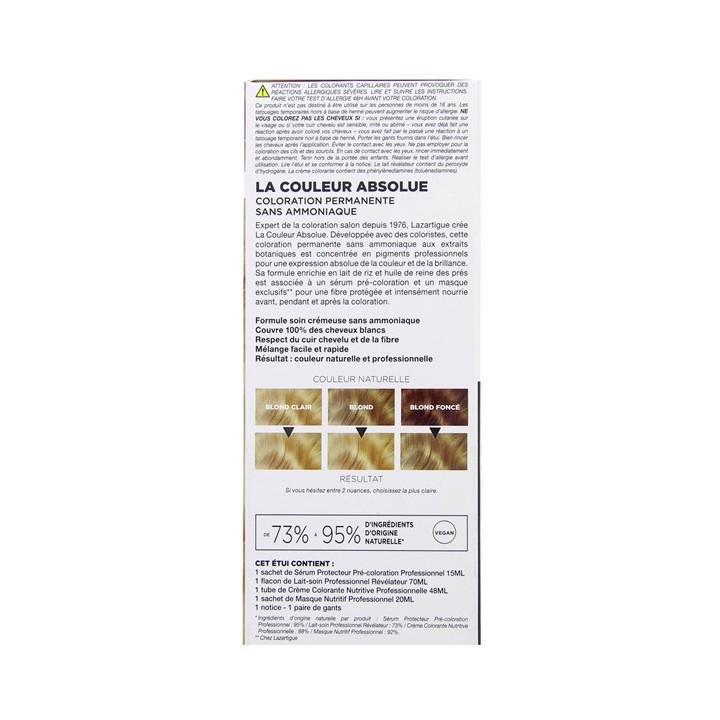 La Couleur Absolue 8.00 Blond Clair – Lazartigue – IllicoPharma