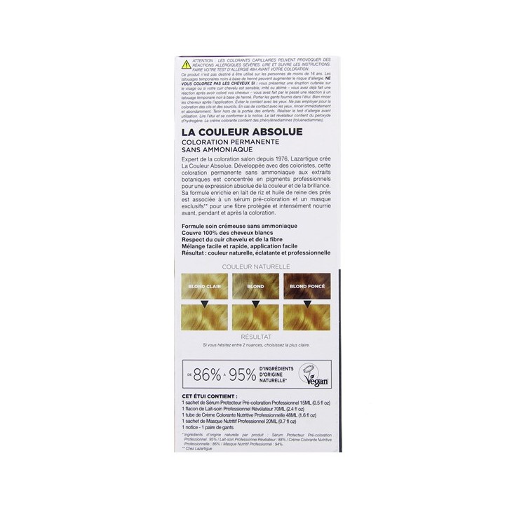 La Couleur Absolue 8.30 Blond Clair Doré – Lazartigue – IllicoPharma